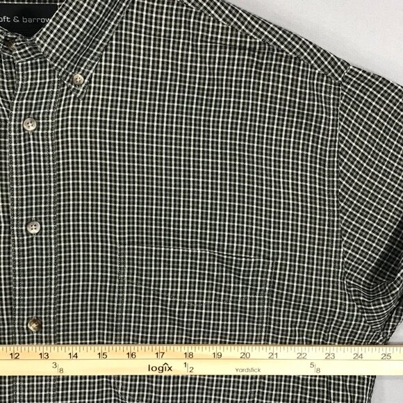 Croft & Barrow Shirt Mens Large Green Black Check Button Down Long Sleeve Pocket - Picture 9 of 11